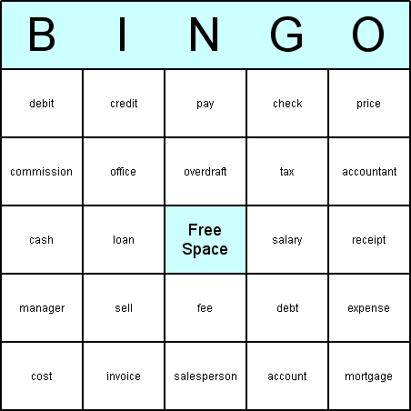 Business and Finance Bingo Card
