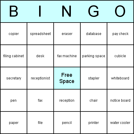 Office Bingo Card